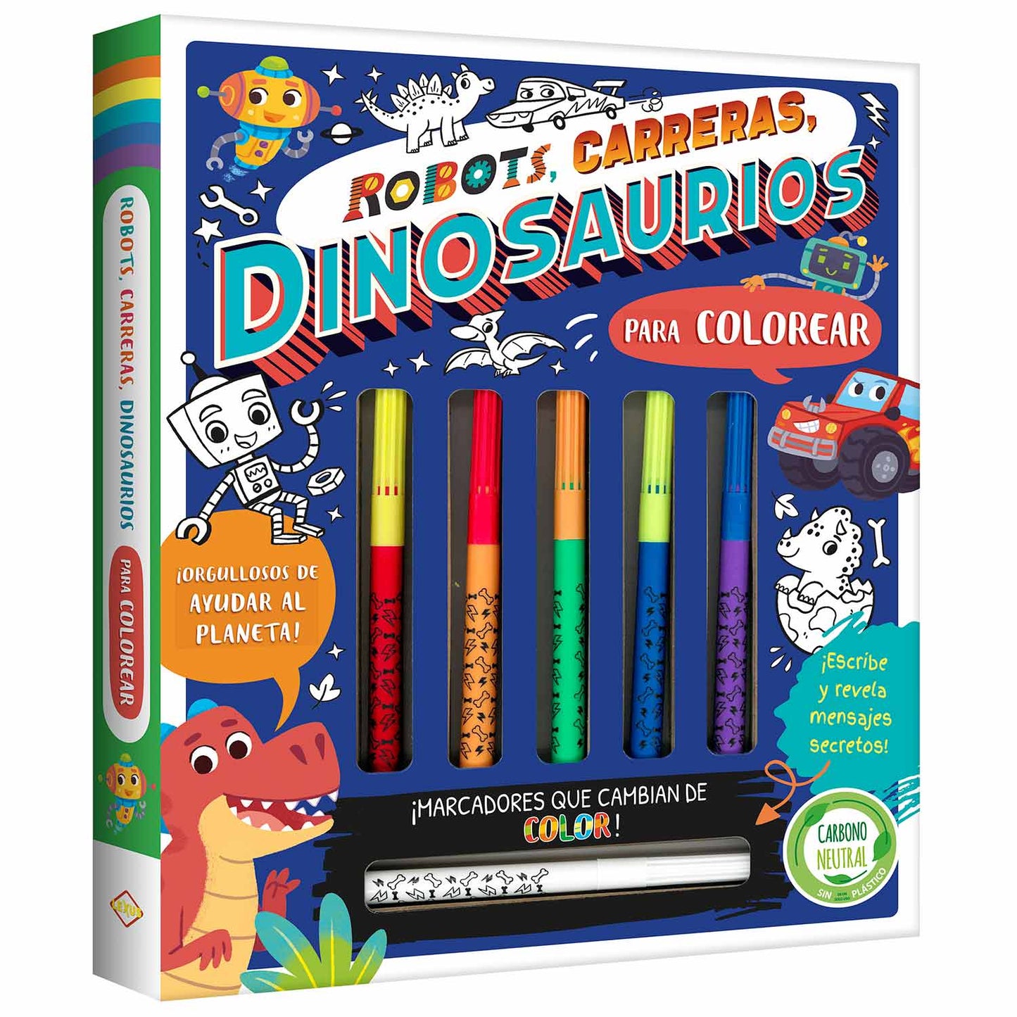 Robots, Carrera, Dinosaurios para Colorear