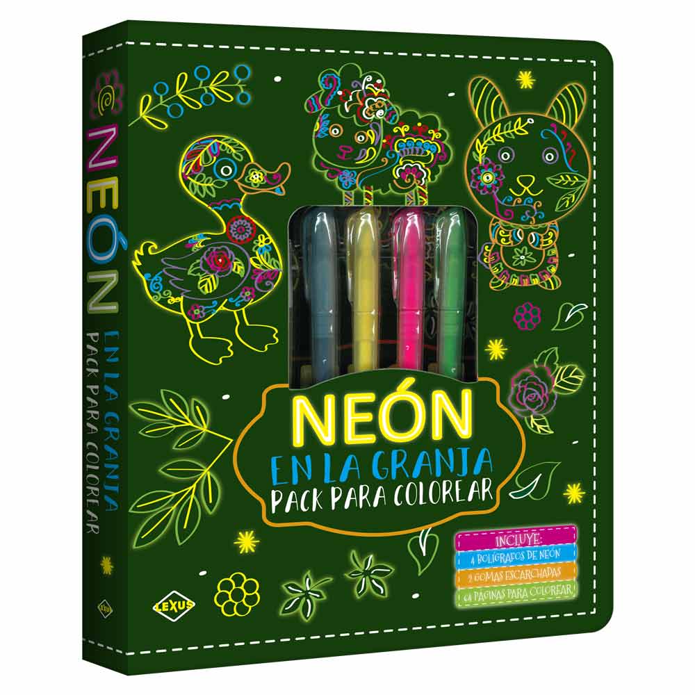 Neón En la Granja pack para Colorear