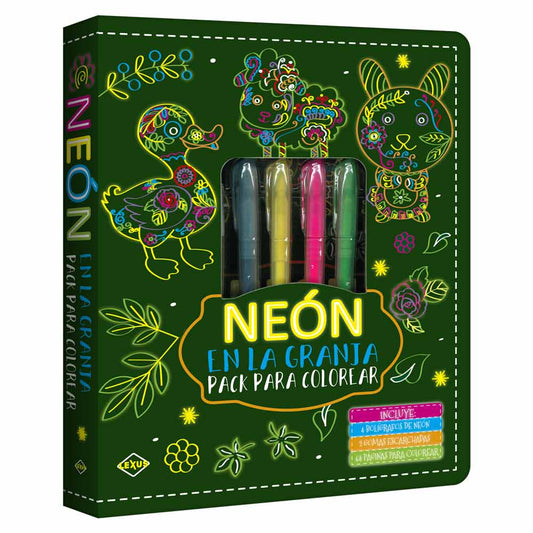 Neón En la Granja pack para Colorear