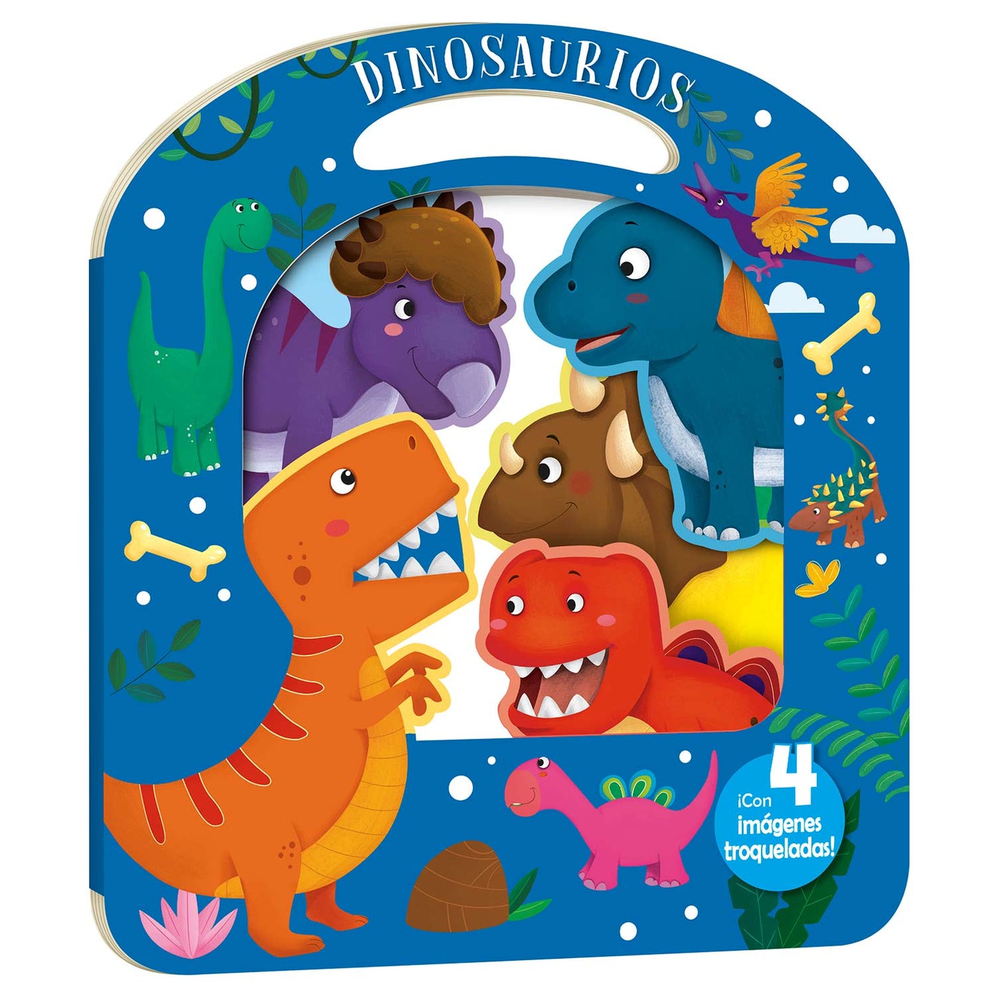 Dinosaurios, con 4 Imágenes Troqueladas